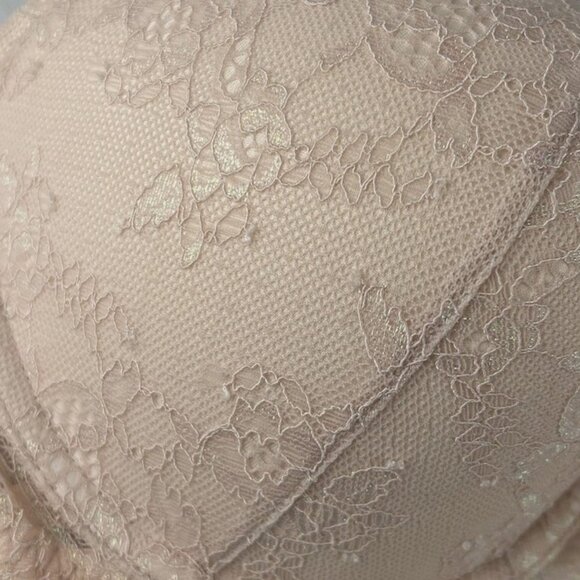 Victoria Secret Light Pink Lace Dream Angels Push Up Bra 36D Padded Underwire - Picture 4 of 5